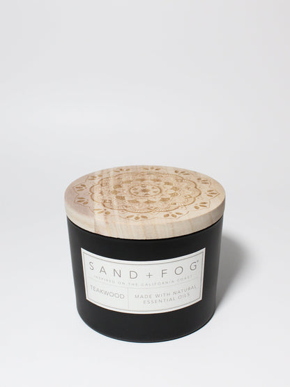 Cozy Teakwood 12 oz scented candle
