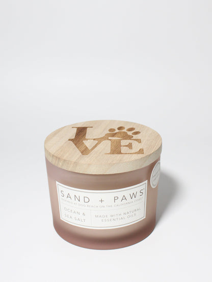 Cozy Sand + Paws Ocean & Sea Salt 12 oz scented candle