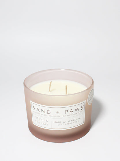 Cozy Sand + Paws Ocean & Sea Salt 12 oz scented candle