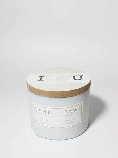 Cozy Sand + Paws Island Orchid 12 oz scented candle