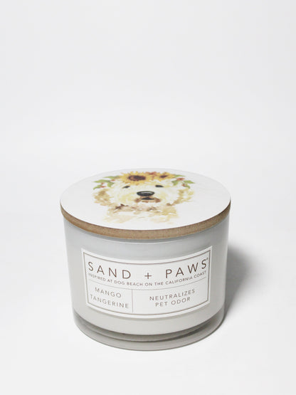 Cozy Sand + Paws Mango Tangerine 12 oz scented candle