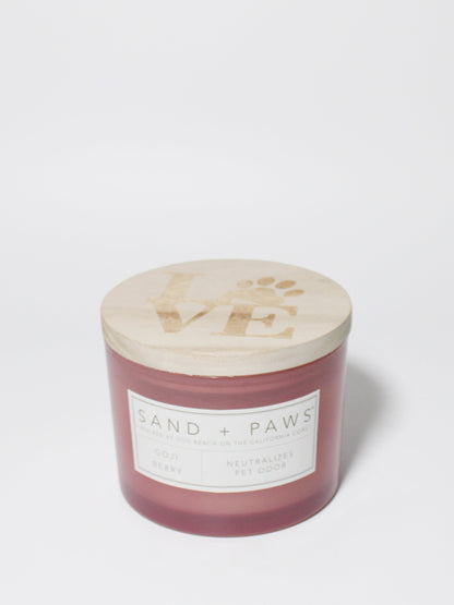 Cozy Sand + Paws Goji Berry 12 oz scented candle