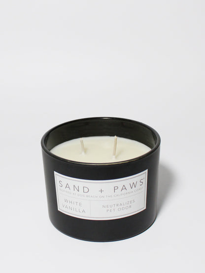 Cozy Sand + Paws White Vanilla 12 oz scented candle
