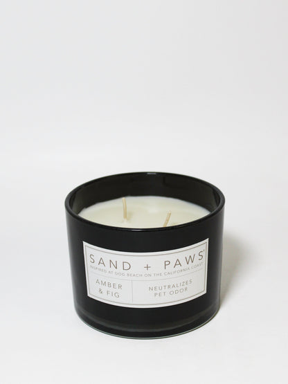 Cozy Sand + Paws Amber & Fig 12 oz scented candle