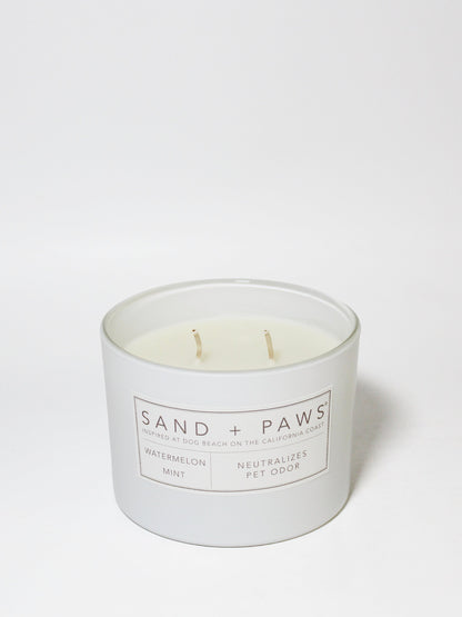 Cozy Sand + Paws Watermelon Mint 12 oz scented candle
