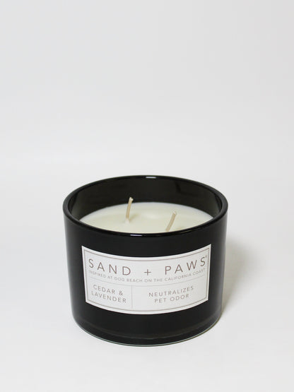 Cozy Sand + Paws Cedar & Lavender 12 oz scented candle