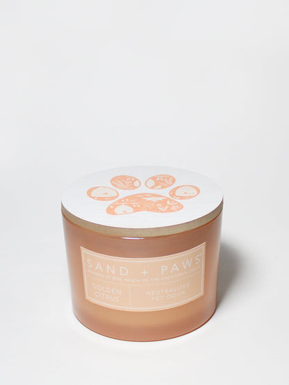 Cozy Sand + Paws Golden Citrus 12 oz scented candle