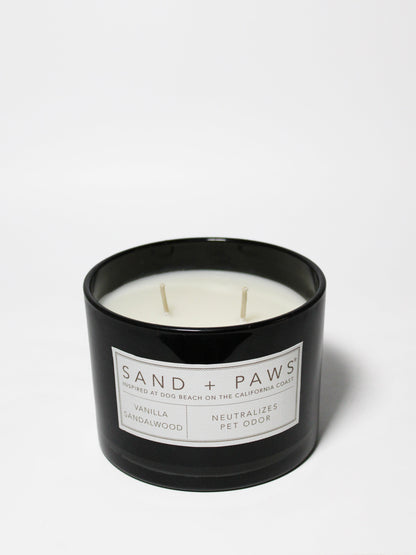 Cozy Sand + Paws Vanilla Sandalwood 12 oz scented candle