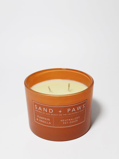 Cozy Sand + Paws Pumpkin & Vanilla 12 oz scented candle