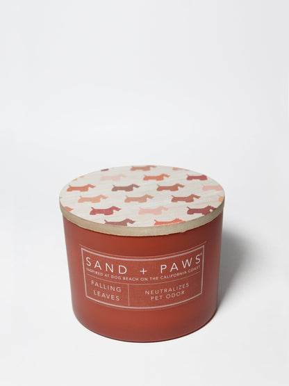 Cozy Sand + Paws Falling Leaves 12 oz scented candle