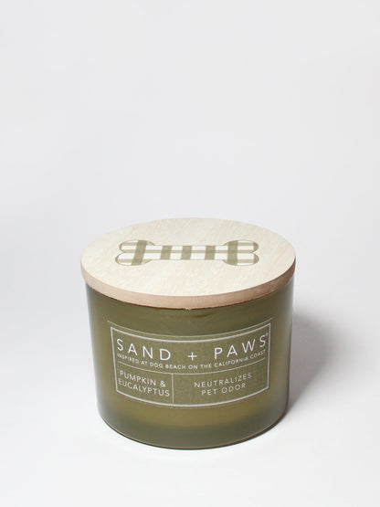 Cozy Sand + Paws Pumpkin & Eucalyptus 12 oz scented candle