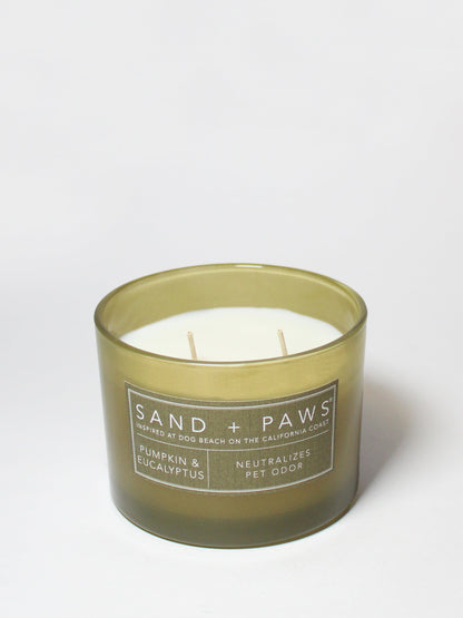 Cozy Sand + Paws Pumpkin & Eucalyptus 12 oz scented candle
