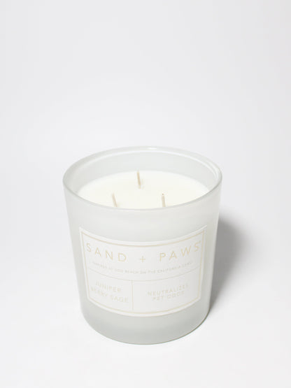 Cozy Sand + Paws Juniper Berry Sage 21 oz scented candle