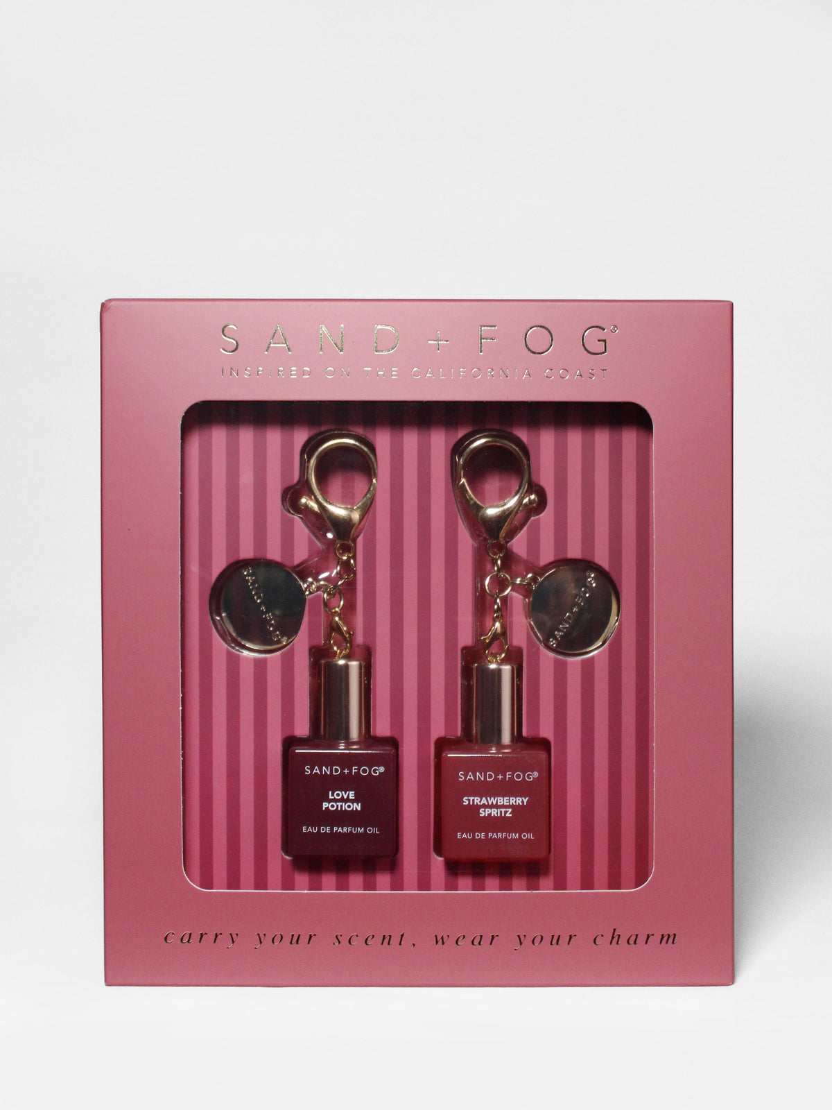 Elegant Bag Charm Perfume Oil Rollerball Set - Love Potion + Strawberry Spritz