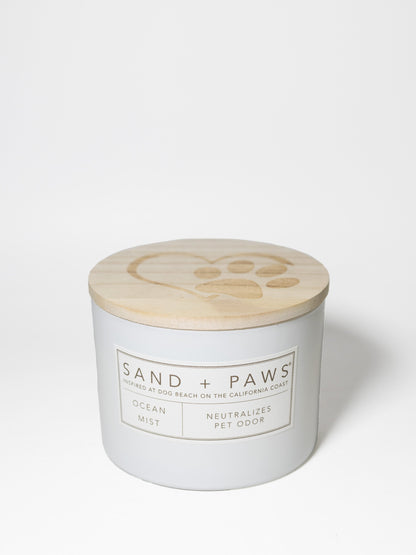 Cozy Sand + Paws Ocean Mist 12 oz scented candle