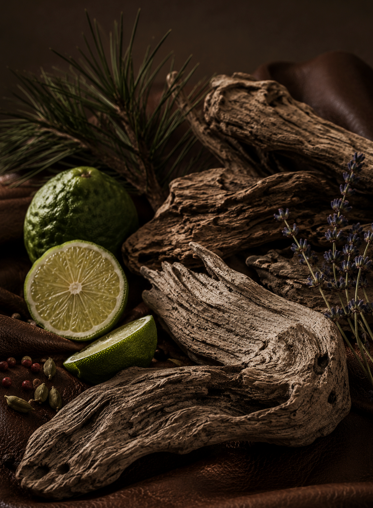 Elegant Driftwood & Leather 50ml Perfume Oil Dropper