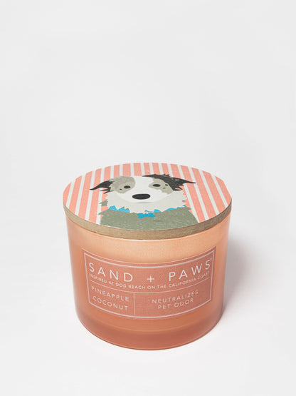 Cozy Sand + Paws Pineapple Coconut 12 oz scented candle