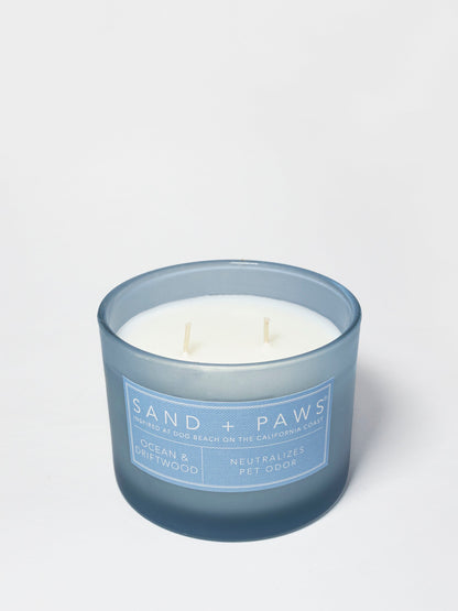 Cozy Sand + Paws Ocean & Driftwood 12 oz scented candle