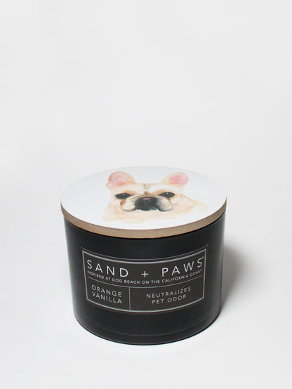 Cozy Sand + Paws Orange Vanilla 12 oz scented candle